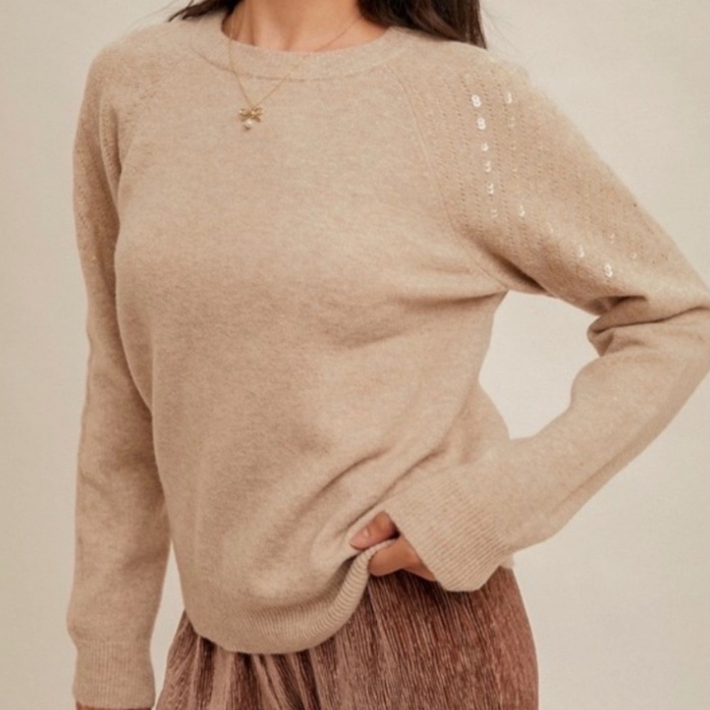 ❄️ NWT Hem & Thread Cozy Beige Sweater